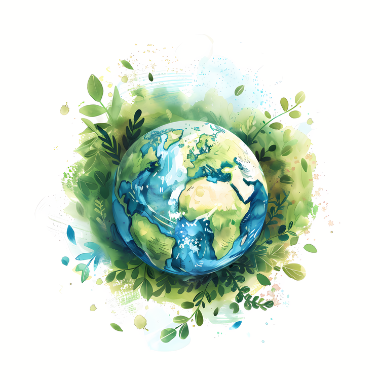 Earth Day,Watercolor Painting,Environmental Illustration
