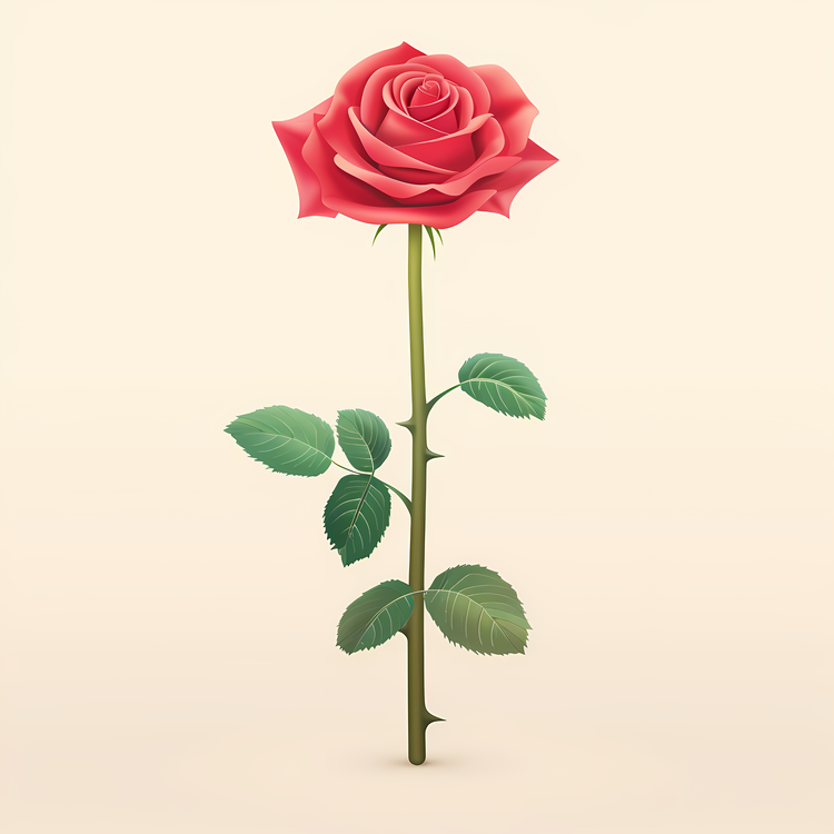 Peace Rose Day,Red Rose,Stem