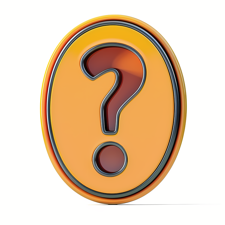 Question Mark,Orange Button,Round Shape