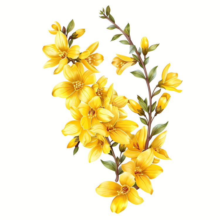 Forsythia Flower,Yellow Flowers,Flowers In Bloom