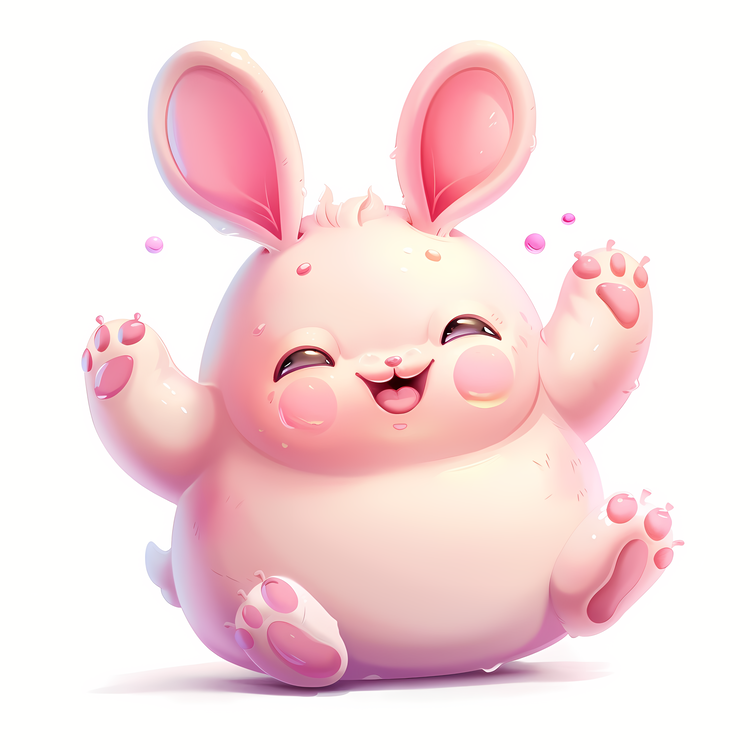 Kawaii,Pink Rabbit,Smiling Rabbit