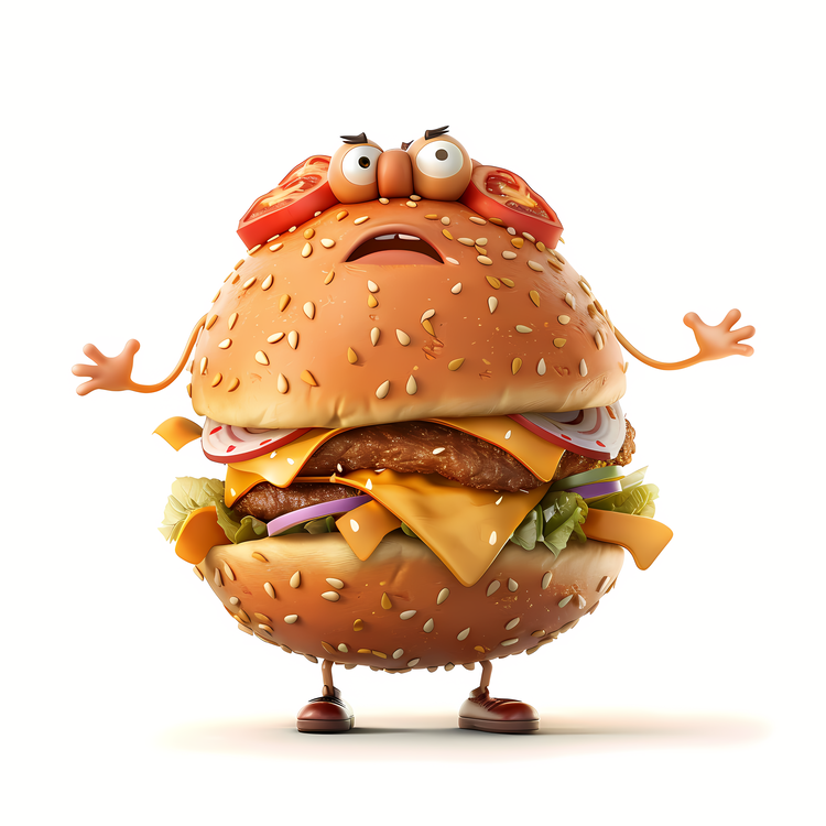 World Obesity Day,Hamburger,Character