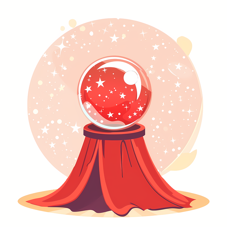 Mystical Crystal Ball,Red,Sphere