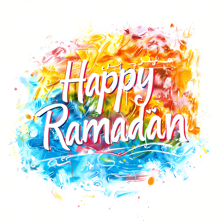 Happy Ramadan,Islamic Holiday,Colorful Splashes