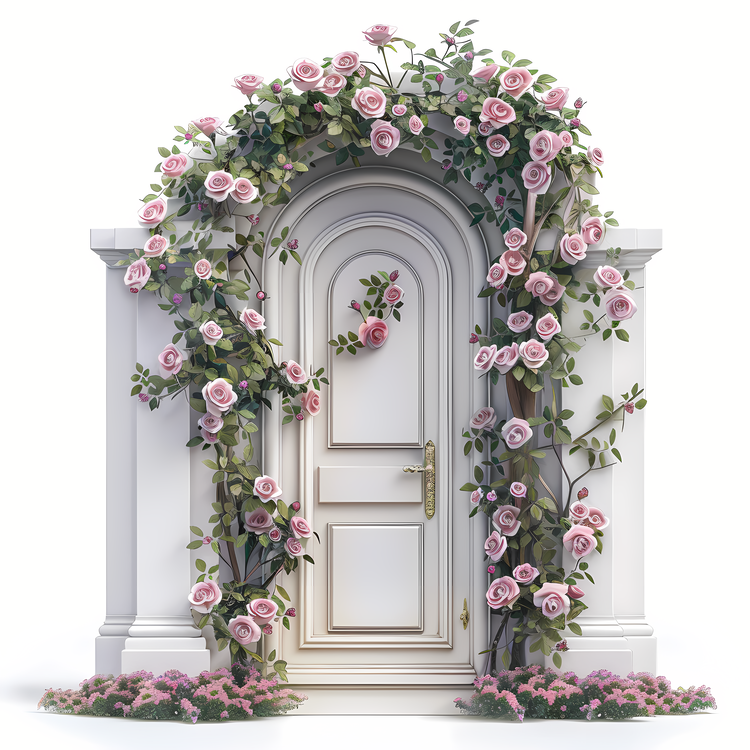 Flower Doorway,Flower Window,Pink