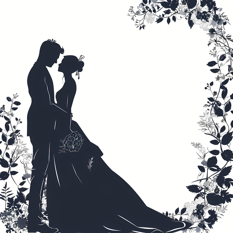 Wedding Frame,Wedding,Silhouette