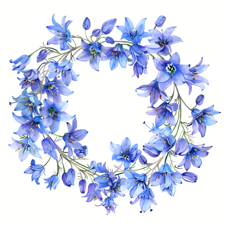 Bluebell Flower,Wreath,Blue Flowers