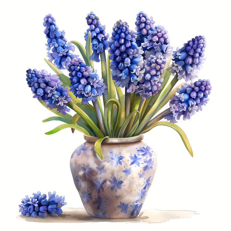 Grape Hyacinth,Bouquet,Hydrangeas
