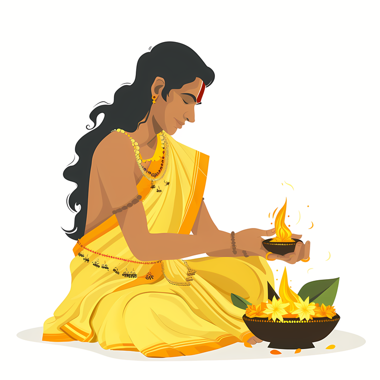 Vishu,Hindu Goddess Of Fire,Indian Deity Of Fire And Heat