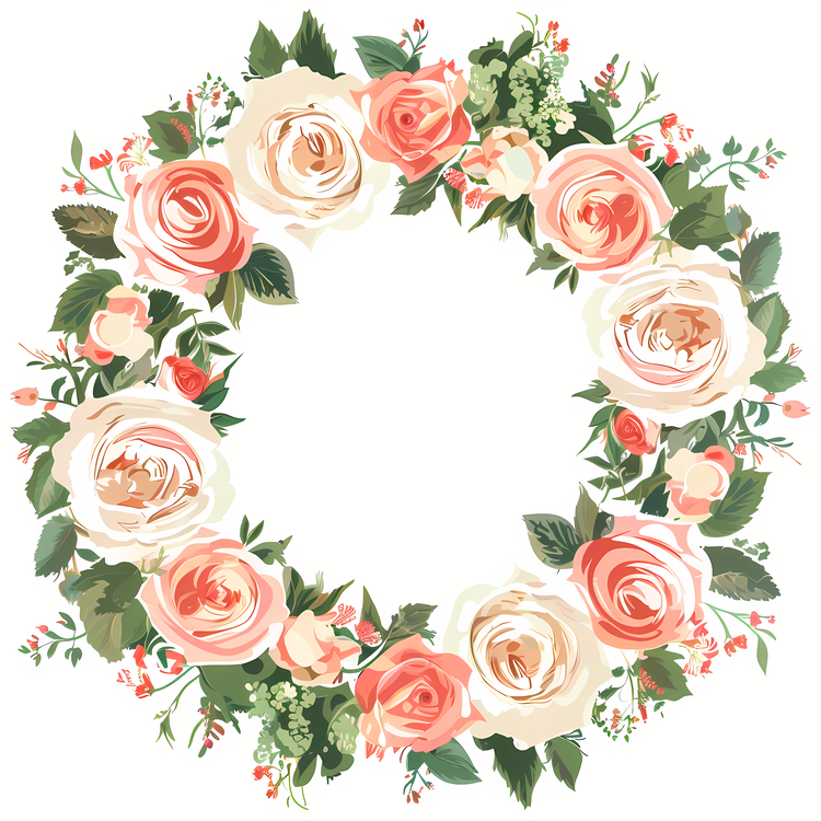 Wedding Frame,Floral Wreath,Rustic Wedding Invitation