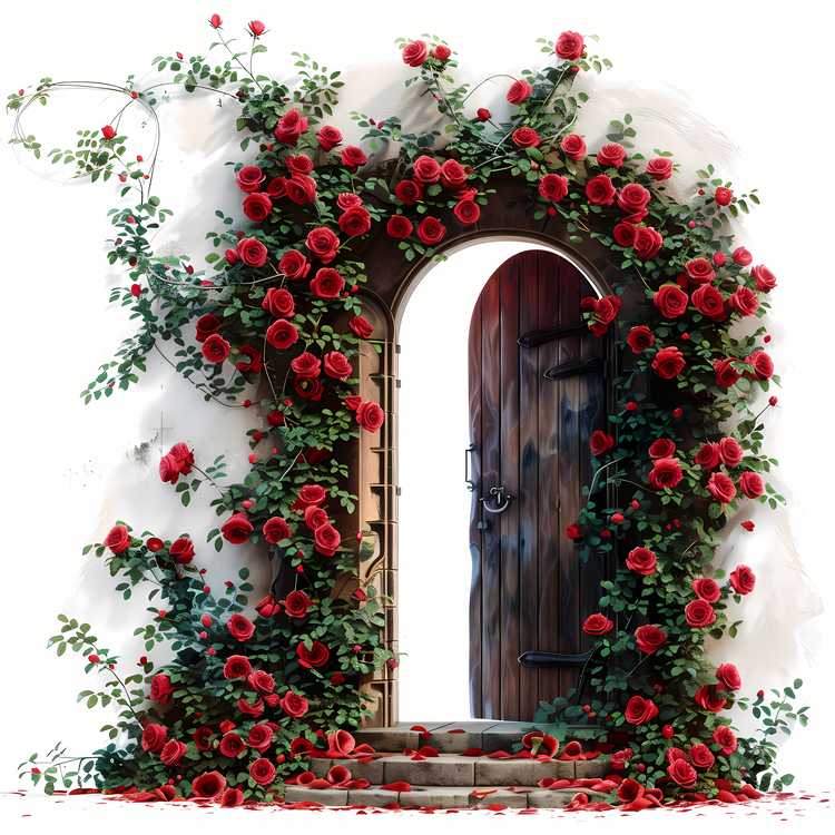 Flower Doorway,Flower Window,Open Door