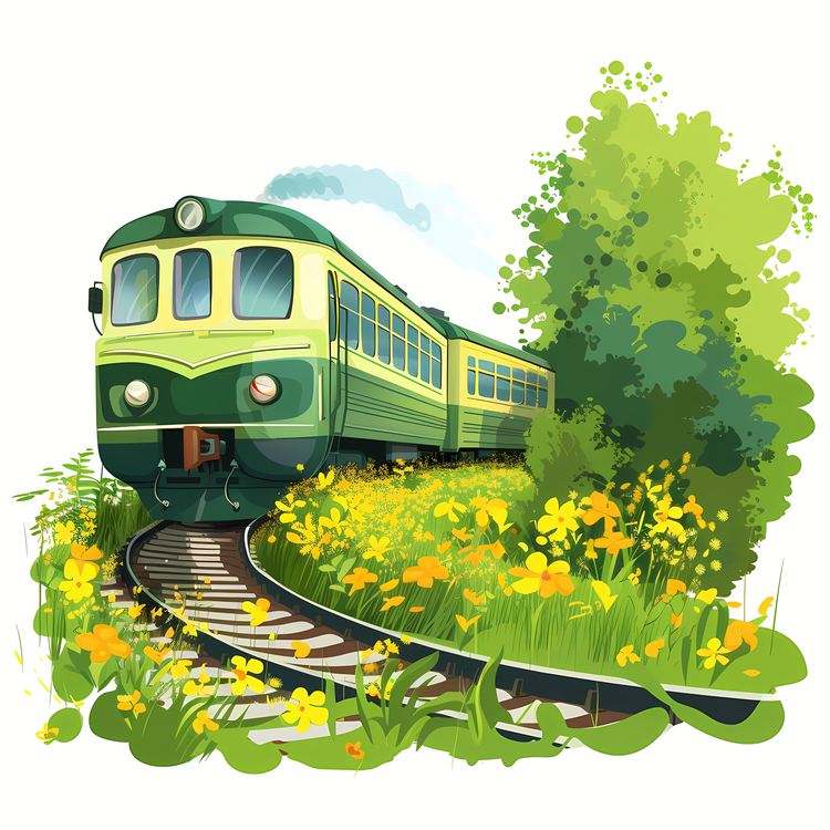 Spring,Train,Tracks