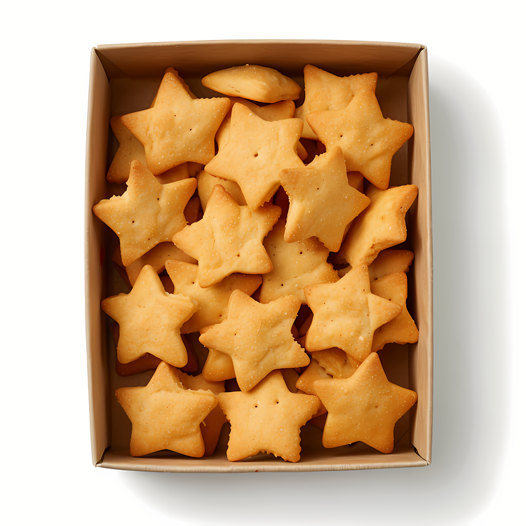 Animal Crackers,Box Filled With Stars,Close Up Of A Box Of Stars