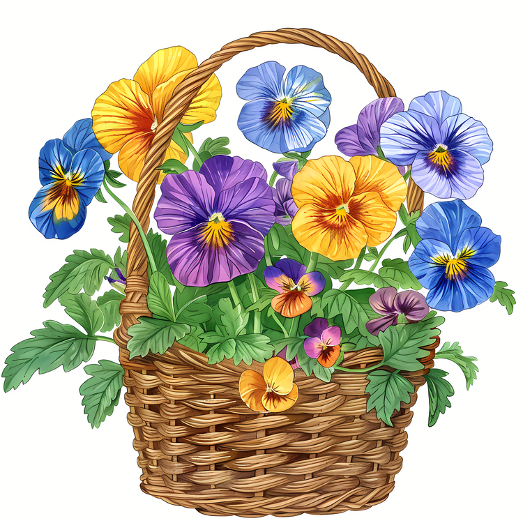 Pansy Flower,Pansies,Basket