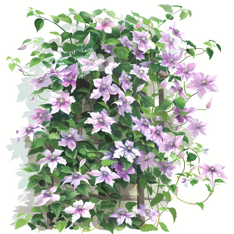 Clematis Flower,Climbing Plant,Purple Flowers