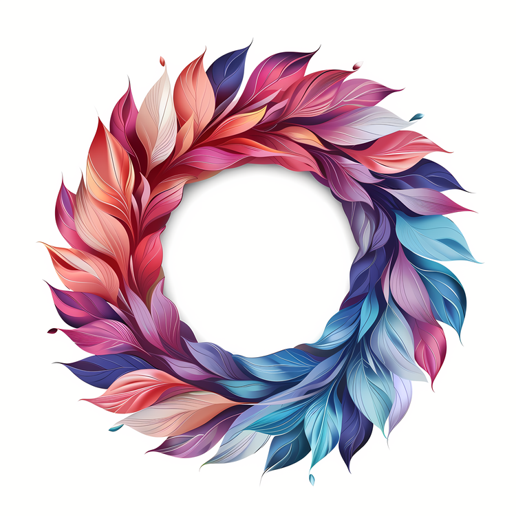Round Frame,Wreath,Colorful