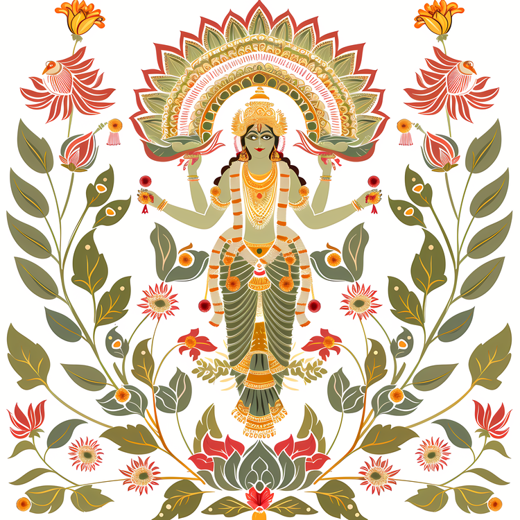 Vishu,Hinduism,Art Nouveau Style