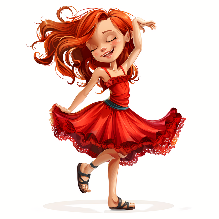 Dance Day,Girl In Red Dress,Dancing Girl