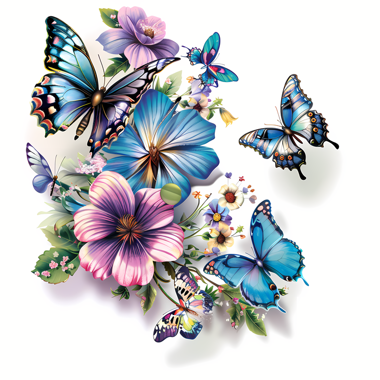 Butterflies,Flower,Petals