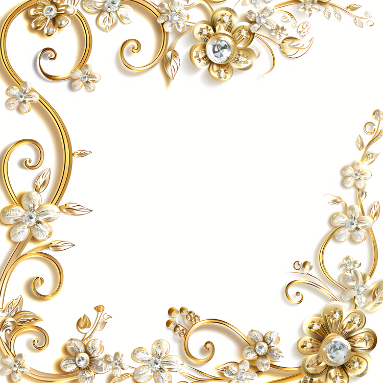 Border Texture,Gold Frame,Floral Design