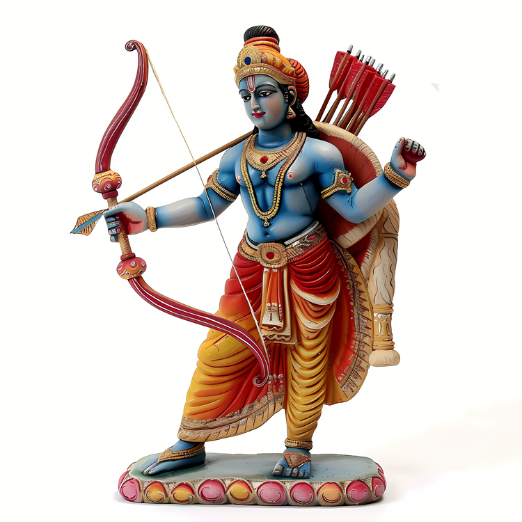 Lord Rama,Lord Vishnu,Blue And White