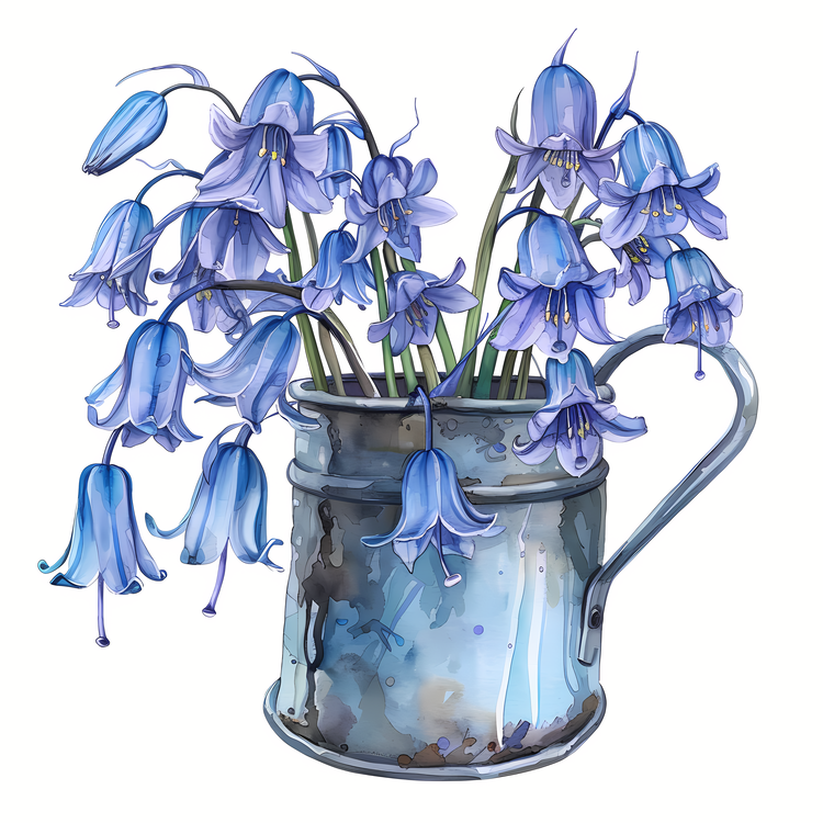 Bluebell Flower,Blue Flowers,Vase