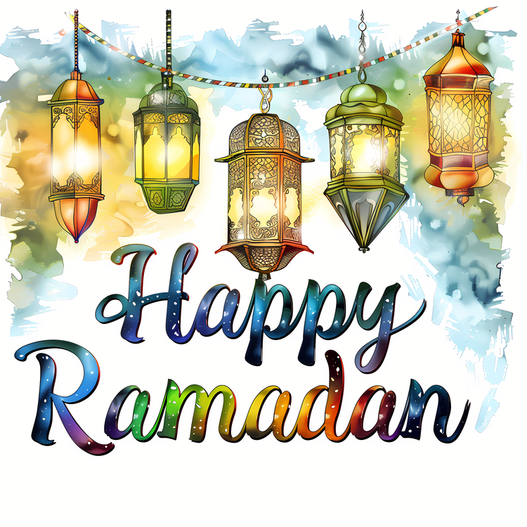 Happy Ramadan,Watercolor,Happy Ramaan
