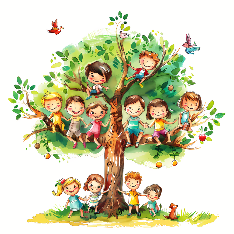 Arbor Day,Happy Family,Family Tree