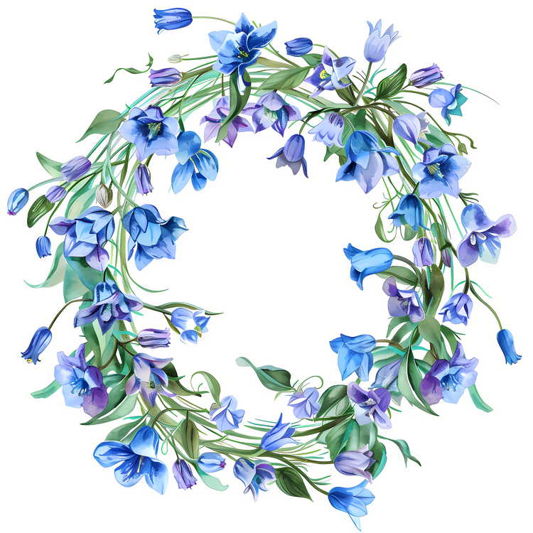Bluebell Flower,Wreath,Blue Flowers