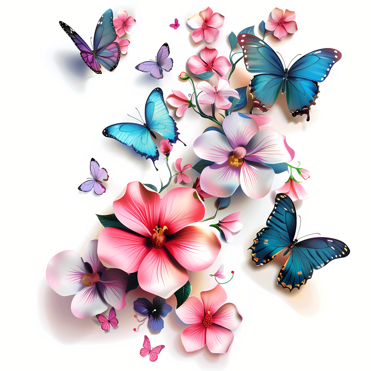Butterflies,Flowers,Flower Petals