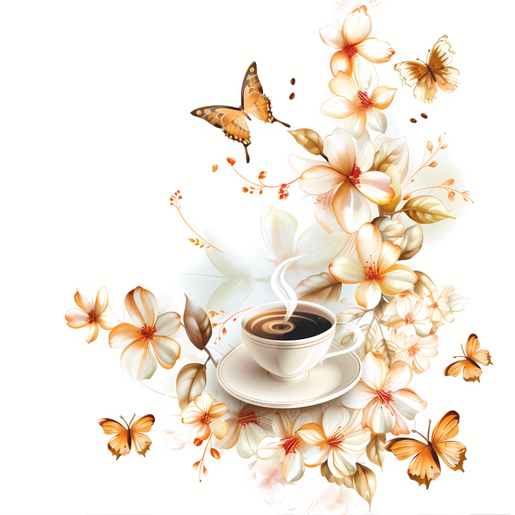Spring,Coffee,Floral