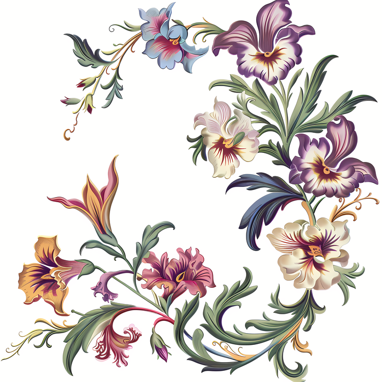 Orchid Day,Floral Design,Ornate