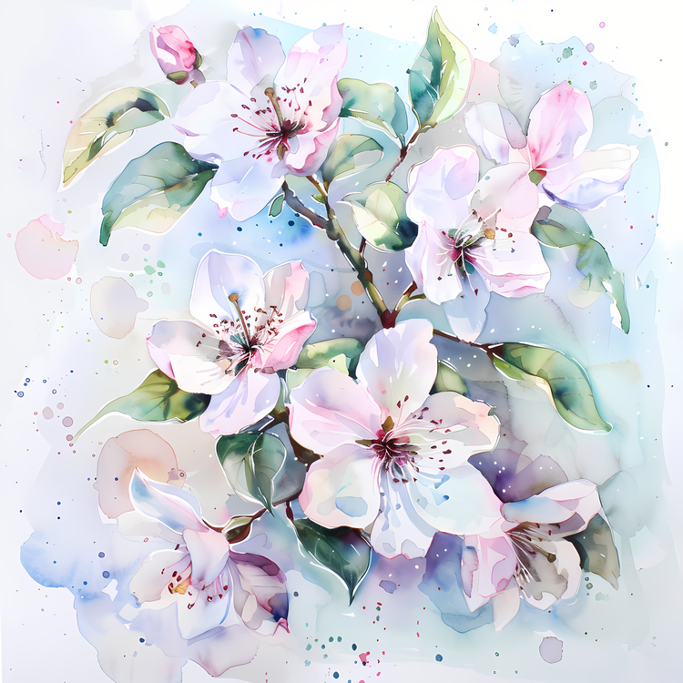 Spring,Watercolor,Watercolor Flowers