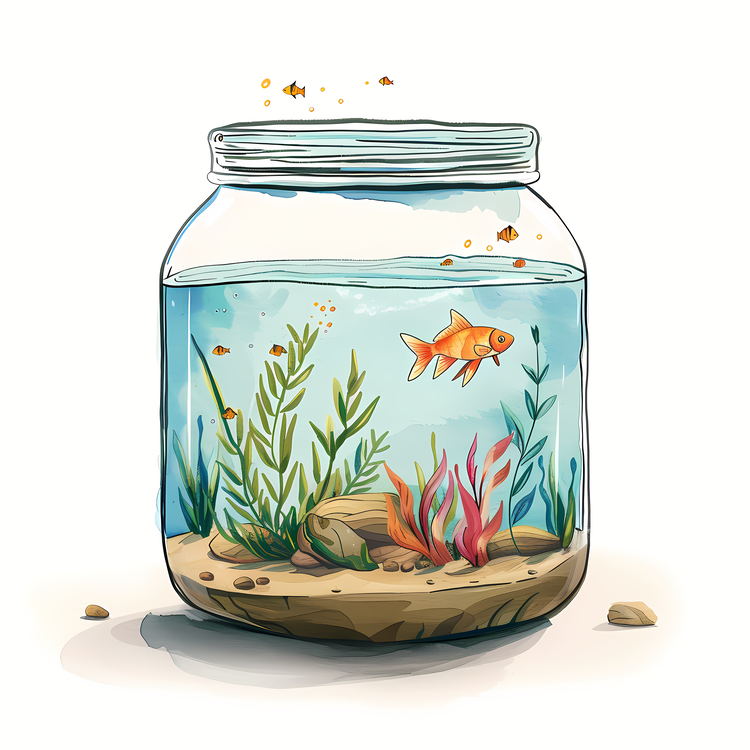 Fish Tank,Watercolor,Fishbowl