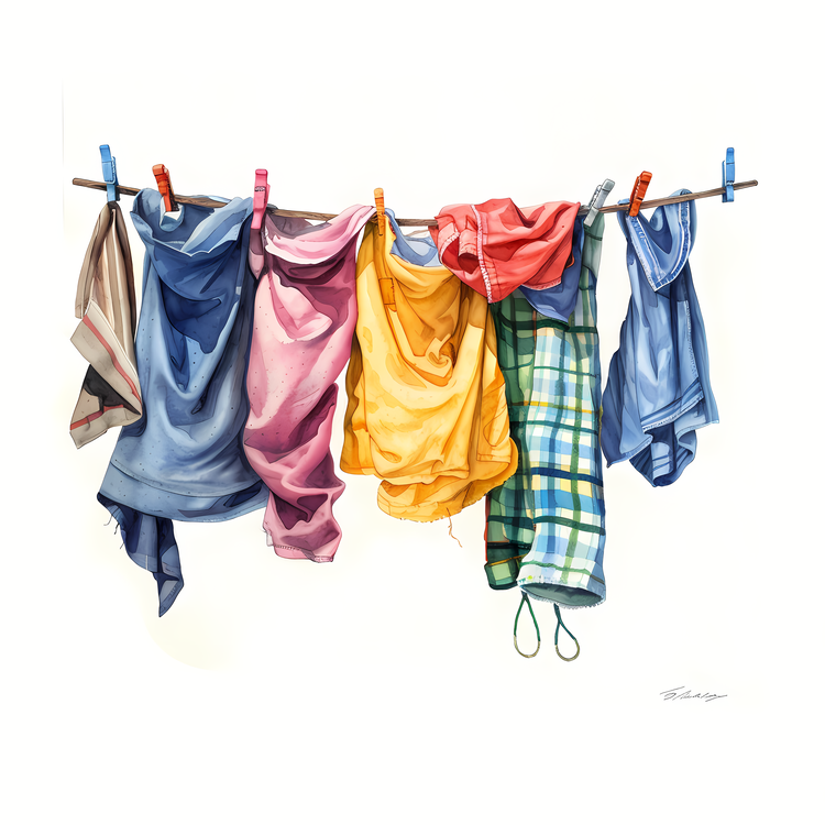 Laundry Day,Colorful,Folded Clothing