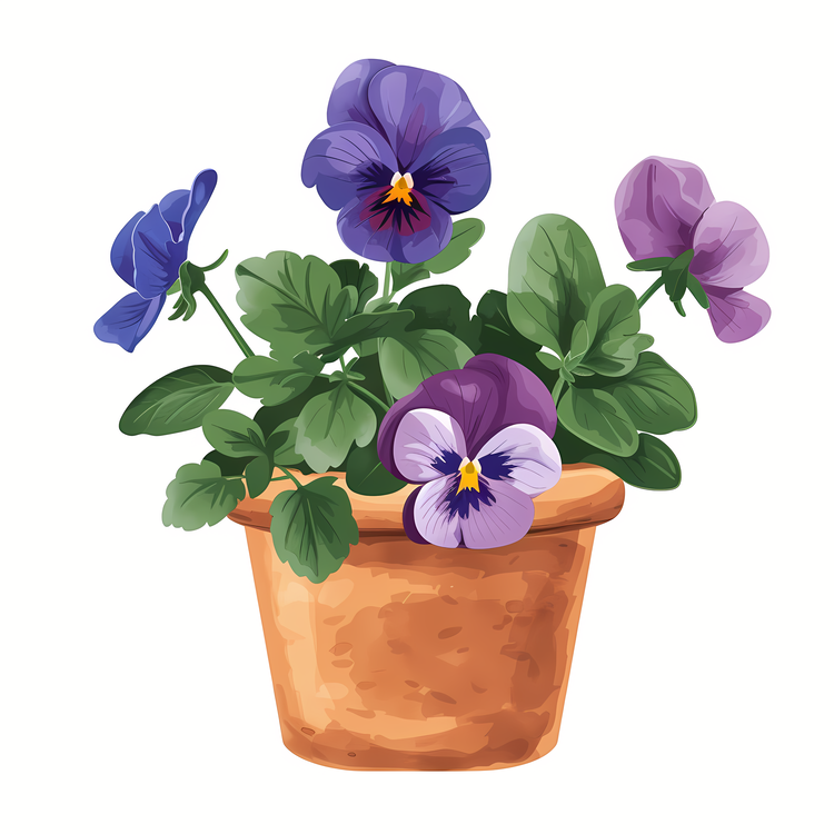Pansy Flower,Potted Plant,Violets