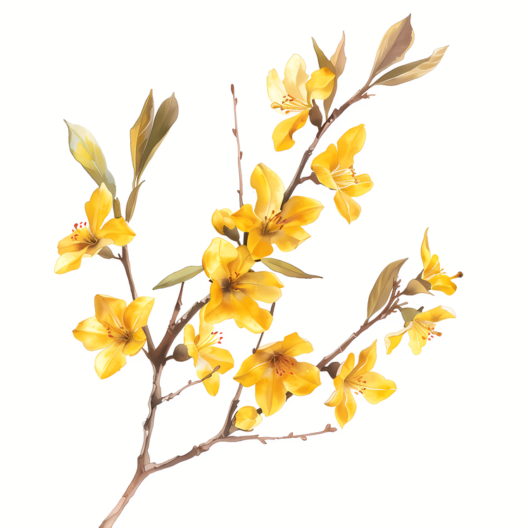 Forsythia Flower,Tree,Yellow