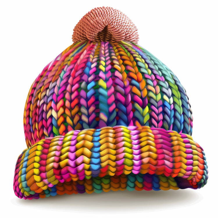 Knit Cap,Knitted,Colorful