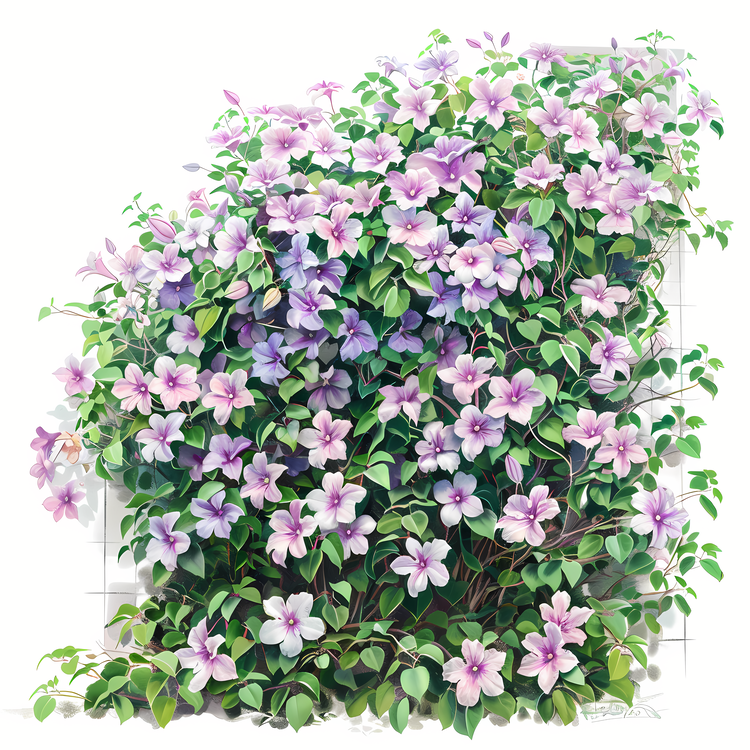 Clematis Flower,Purple Flowers,Flowering Bush