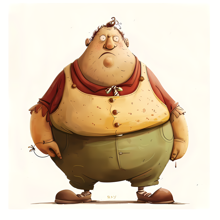 World Obesity Day,Cartoon,Fat Man
