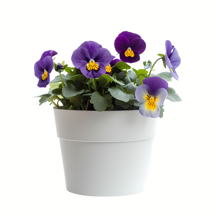 Pansy Flower,Flower Pots,Purple Pansies