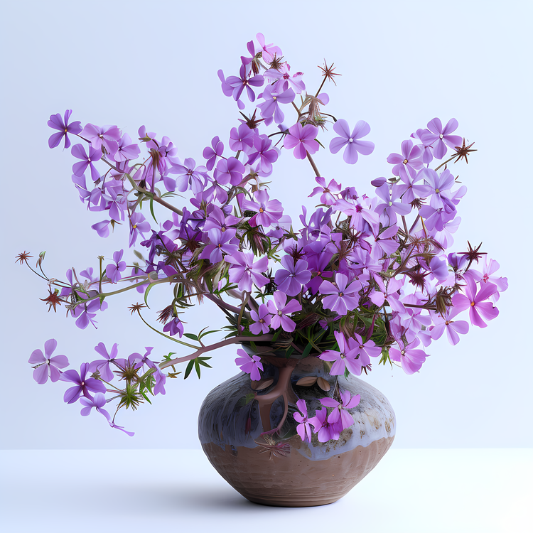 Creeping Phlox,Flower Vase,Purple Flowers