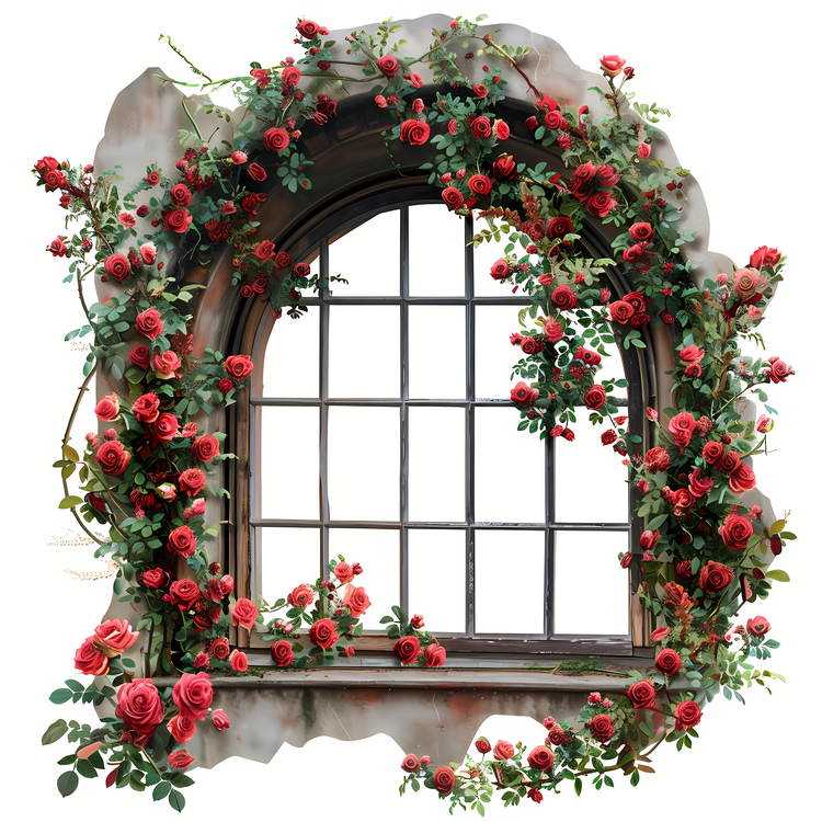 Flower Doorway,Flower Window,Roses