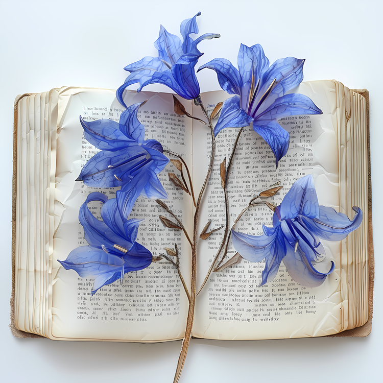 Bluebell Flower,Blue Lilies,Book