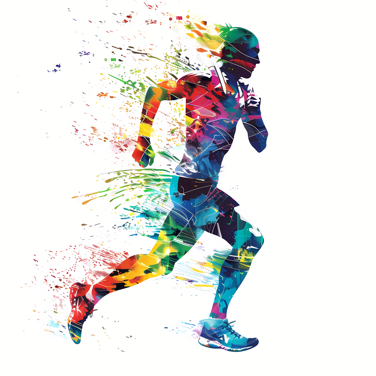 Marathon,Running,Watercolor