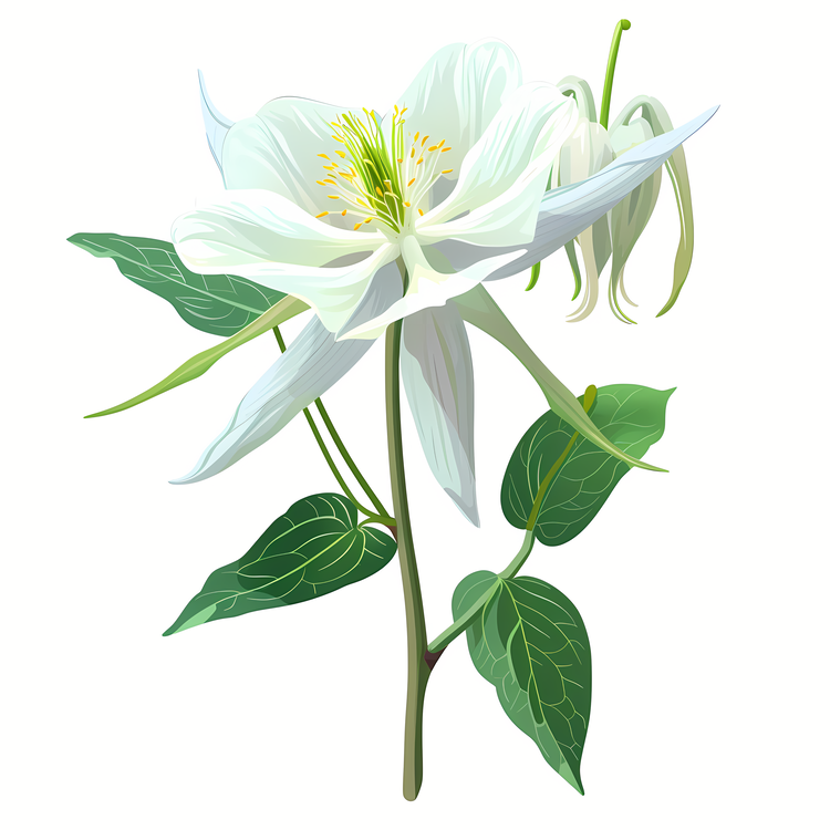 Columbine Flower,Clematis,White