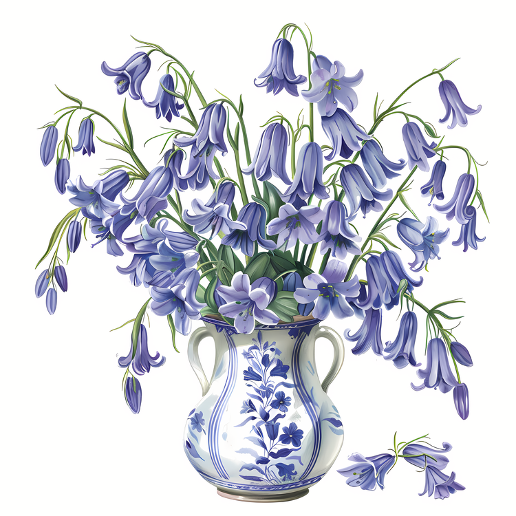 Bluebell Flower,Blue,Vase
