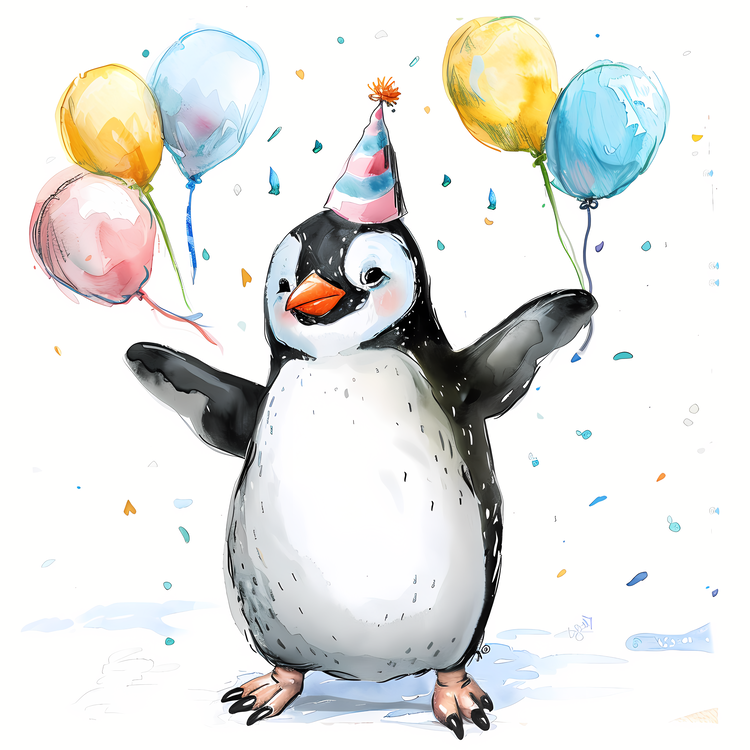 World Penguin Day,Watercolor,Penguin