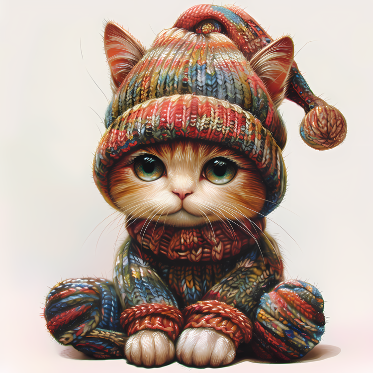 Knit Cap,Kitty,Cute