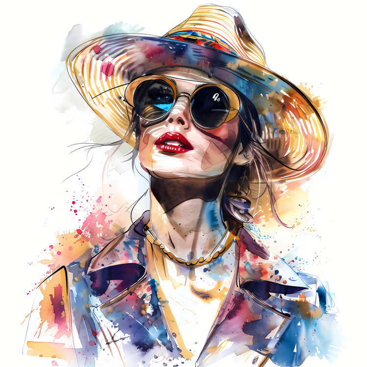 Fashion Retro,Watercolor,Fashion Illustration